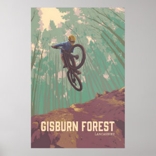 Gisburn Forest Mountain Biking Travel Poster