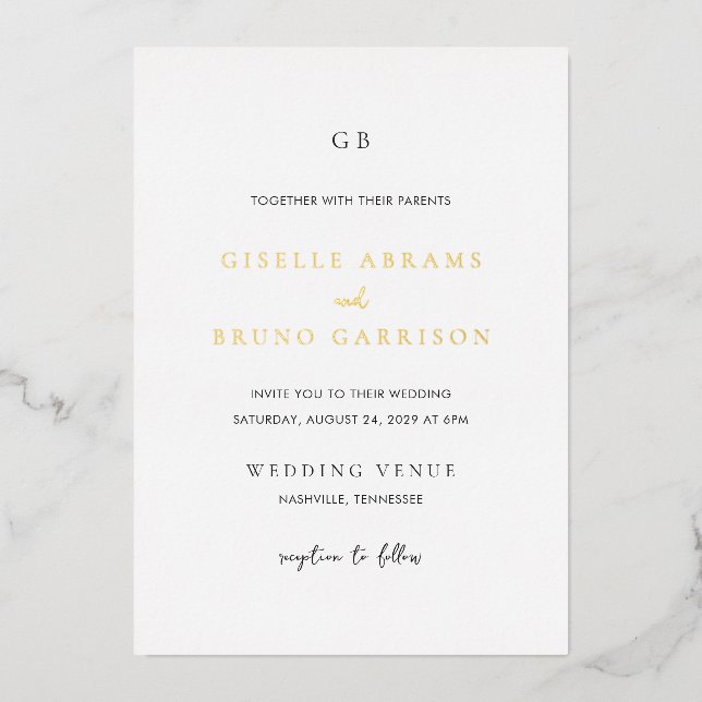 Giselle Classic Monogram Elegant Wedding (Front)
