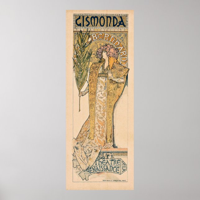 Gismonda by Alphonse Mucha Poster (Front)
