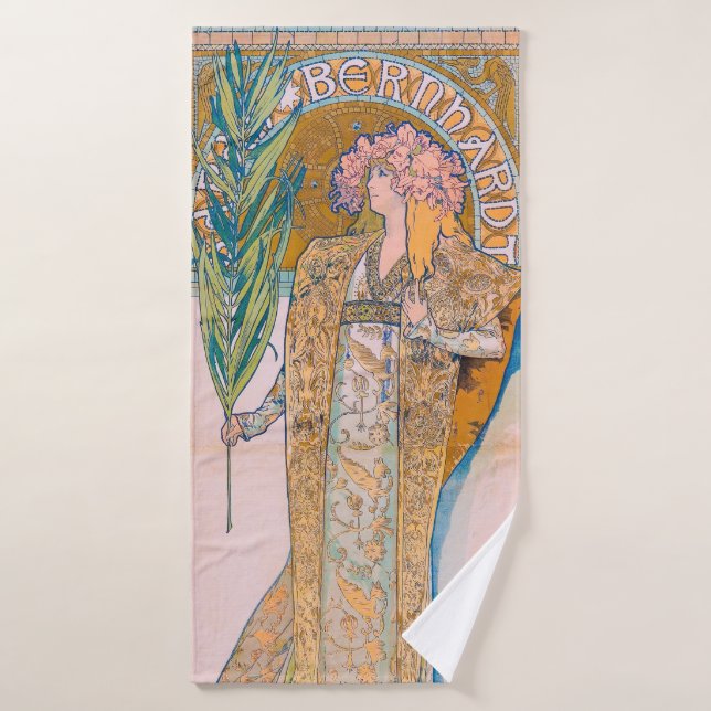 Gismonda, Sarah Bernhardt, Mucha Bath Towel (Bath Towel)