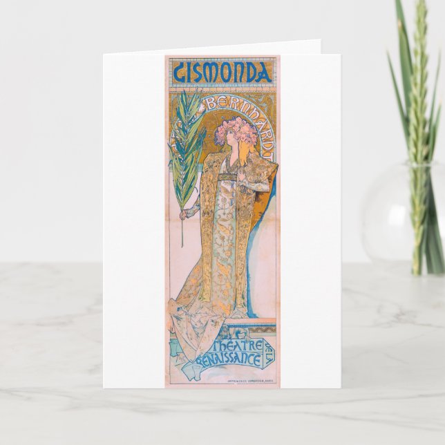 Gismonda, Sarah Bernhardt, Mucha Card (Front)