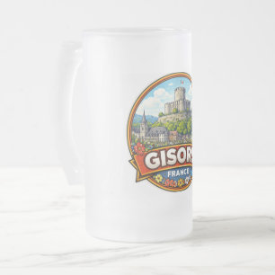 Gisors France  Frosted Glass Beer Mug