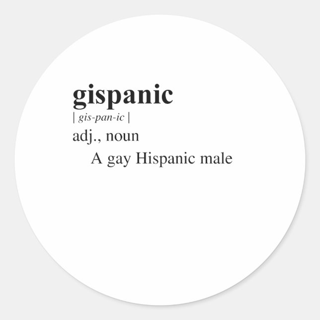 GISPANIC CLASSIC ROUND STICKER (Front)