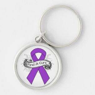 GIST Cancer Find A Cure Ribbon Key Ring