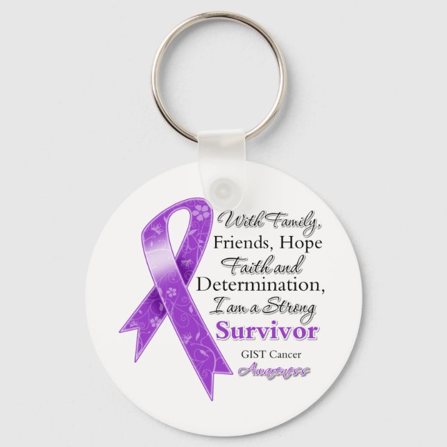 GIST Cancer Support Strong Survivor Key Ring (Front)