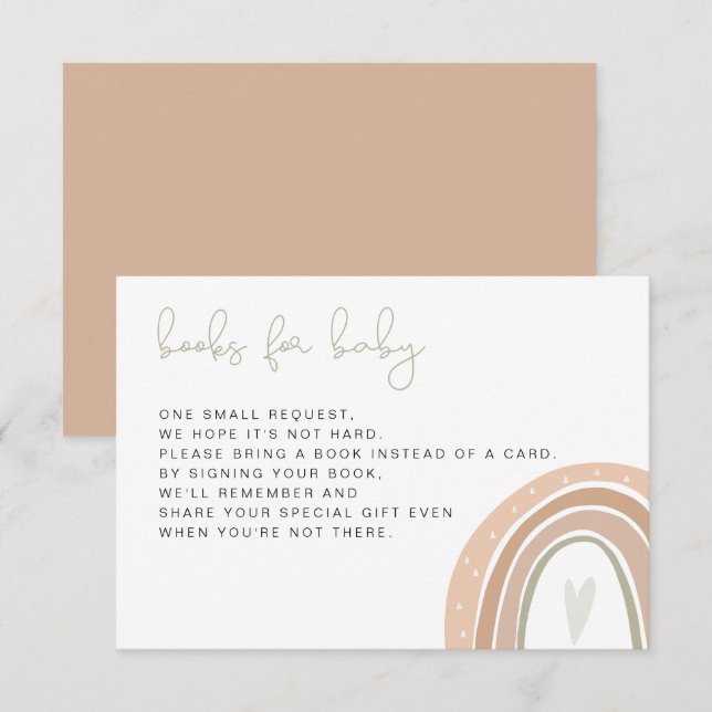 GITA Bohemain Pastel Rainbow Books For Baby Invita Invitation (Front/Back)