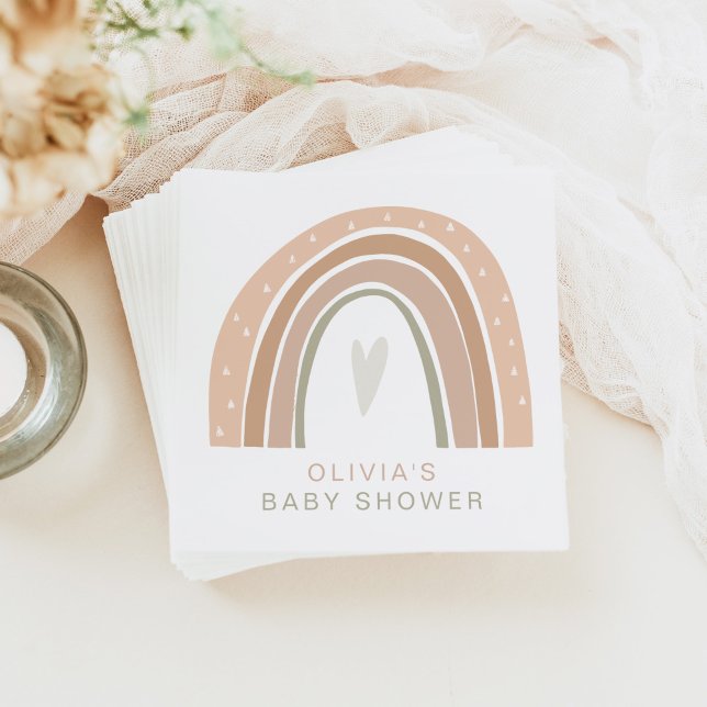 GITA Bohemian Pastel Rainbow Baby Shower Napkin (Creator Uploaded)