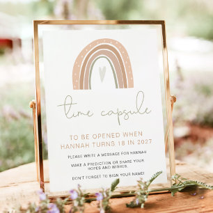 GITA Boho Pastel Rainbow 1st Birthday Time Capsule Poster