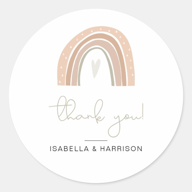 GITA Pastel Rainbow Thank You Sticker (Front)