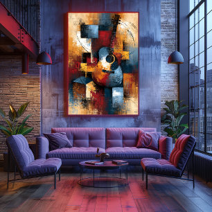 Gitaa Resonance Japanese Abstract Guitar Wall Art