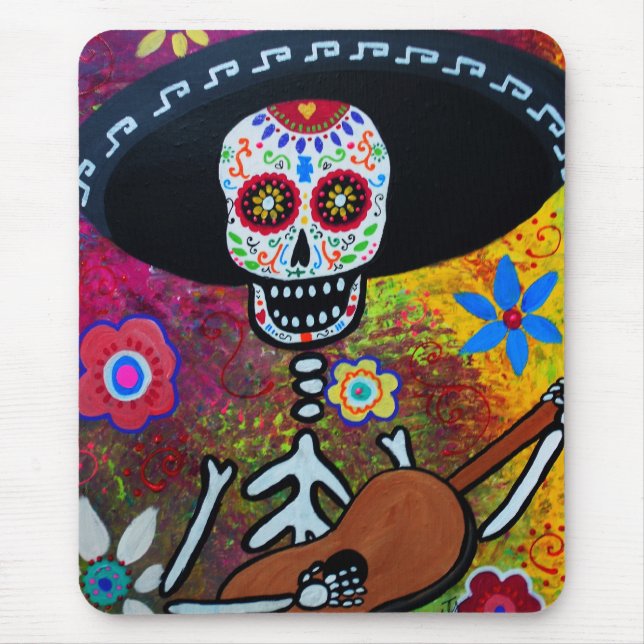 Gitarero Serenata Dia de los Muertos Mouse Mat (Front)