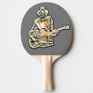 Gitarren Blues Mann - Feel it Tischtennis Schläg Ping Pong Paddle