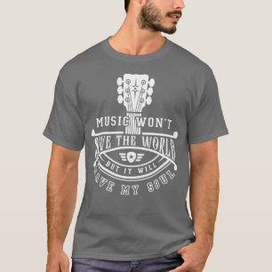 GItarrist Music Save he World Guitar Neck Long Sle T-Shirt