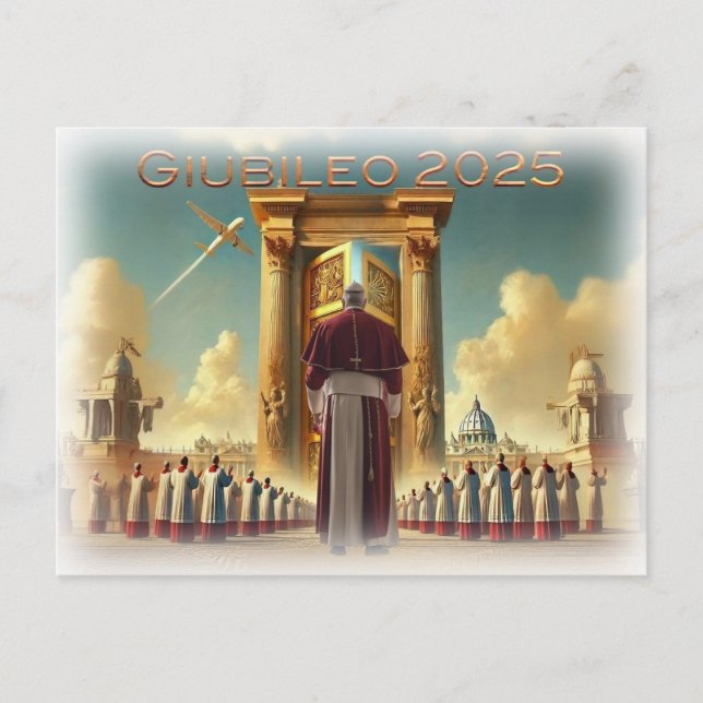 Giubileo 2025 Vaticano, souvenir viaggio, regalo. Postcard (Front)