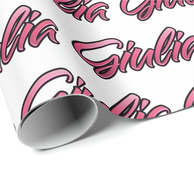 Giulia faded pink personalized gift wrap (Roll Corner)