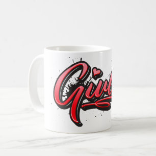 Giulia red Heart Graffiti Tasse Kaffeetasse Coffee Mug