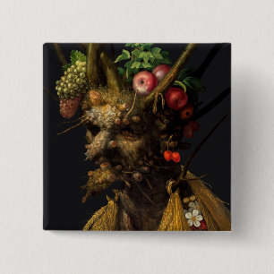 Giuseppe Arcimboldo - Four Seasons in One Head 15 Cm Square Badge