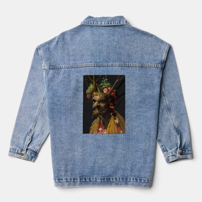 Giuseppe Arcimboldo - Four Seasons in One Head Denim Jacket (Back)