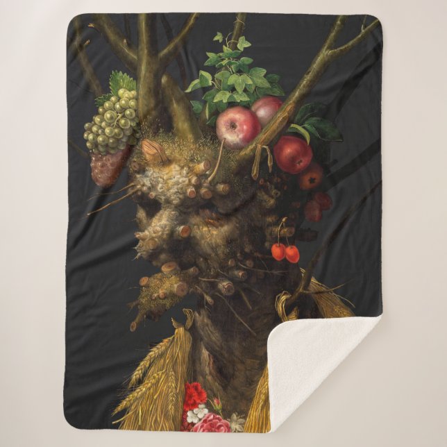 Giuseppe Arcimboldo - Four Seasons in One Head Sherpa Blanket (Front)