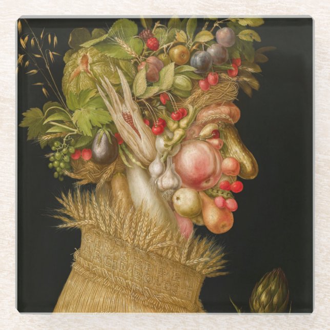 Giuseppe Arcimboldo - Summer Glass Coaster (Front)