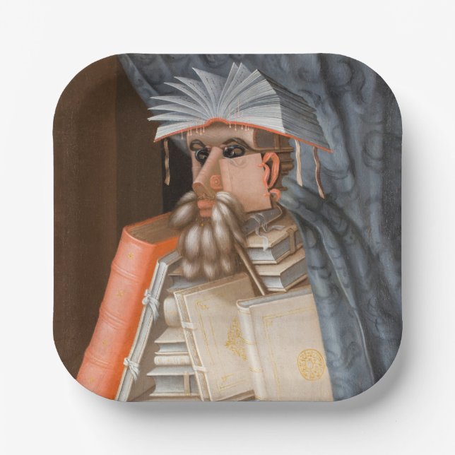 Giuseppe Arcimboldo - The Librarian Paper Plate (Front)