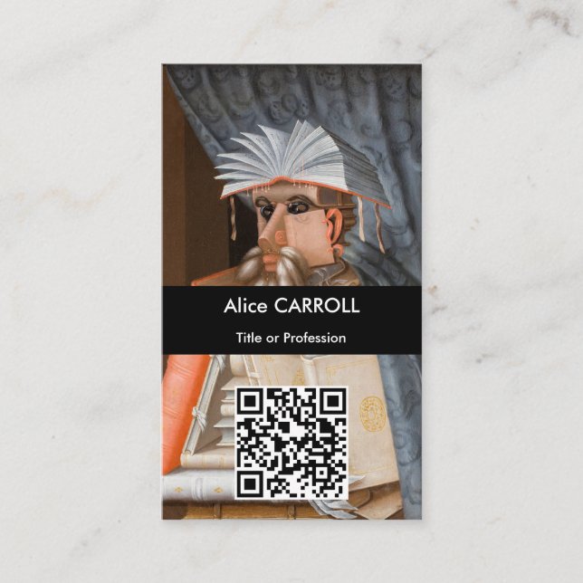 Giuseppe Arcimboldo - The Librarian - QR Code Business Card (Front)