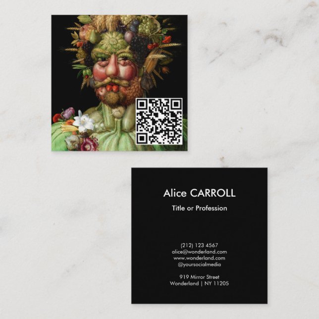 Giuseppe Arcimboldo - Vertumnus - QR Code Square Business Card (Front/Back)
