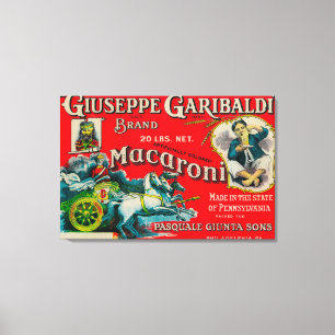 Giuseppe Garibaldi Macaroni Label Canvas Print