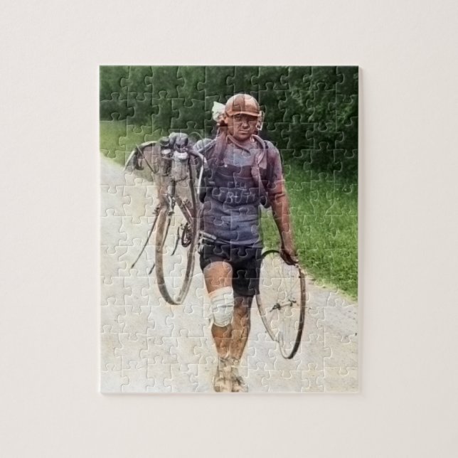 Giusto Cerutti Italian Tour de France Wrecked 1928 Jigsaw Puzzle (Vertical)
