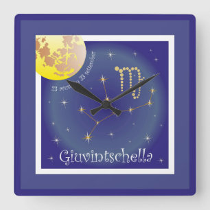 Giuvintschella 23 avust fin 23 settember square wall clock
