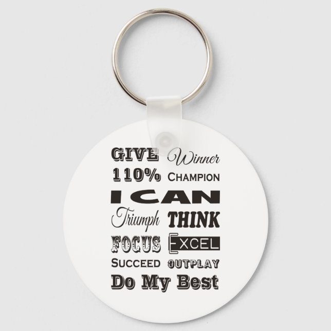 Give 110% Inspirational Motivational Key Ring (Front)