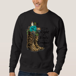 Give A Girl The Right Pair Of Boots Leopard Cowgir Sweatshirt