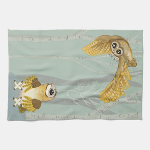 Give a Hoot! barn owl Tea Towel