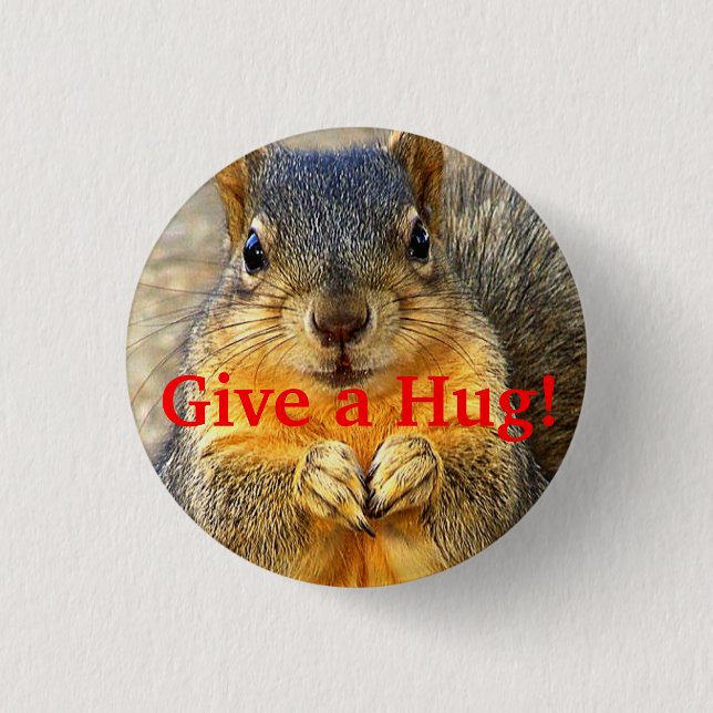 Give a Hug!_ 3 Cm Round Badge (Front)