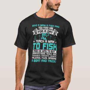 Give A Man A Fish Carp Fly Fishing Angling T-Shirt