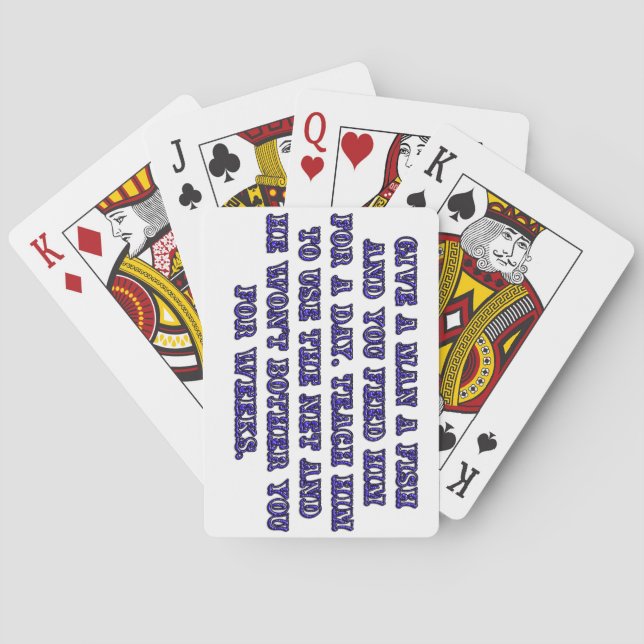 Give a man a fish playing cards (Back)