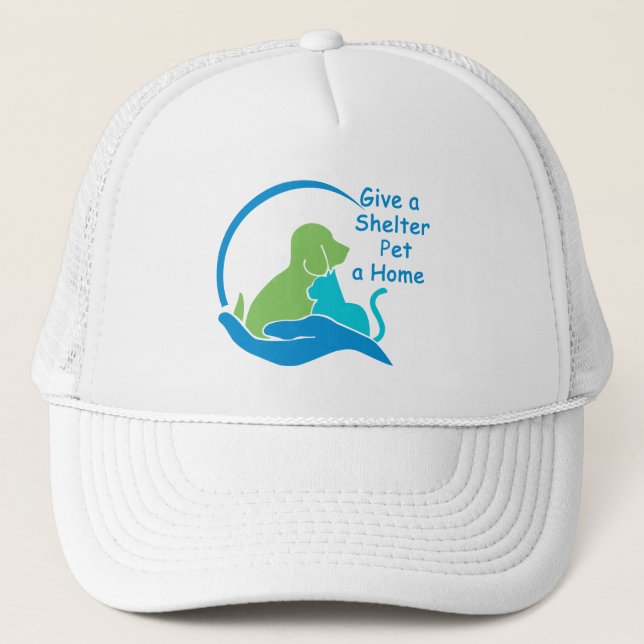 give a shelter pet a home trucker hat (Front)