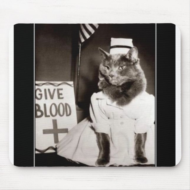 give blood cat mouse mat (Front)