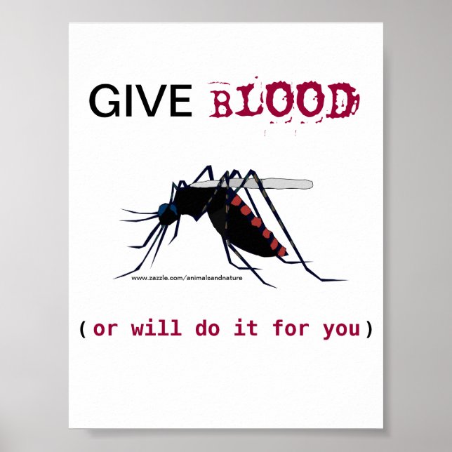 Give Blood Mosquito Poster (Front)