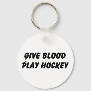 Give Blood Play Hockey Key Ring