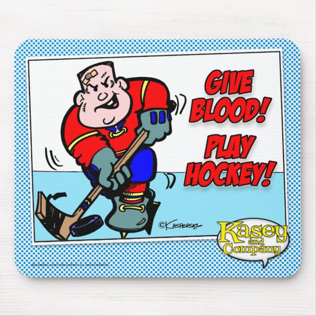 Give Blood! Play Hockey! Mouse Mat (Front)