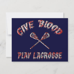 Give Blood, Play Lacrosse Party Invitations
