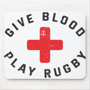 Give Blood Play Rugby Funny Rugby Player Mouse Mat
