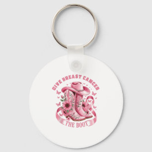 Give Breast Cancer The Boot Cowgirl Cancer Awarene Key Ring