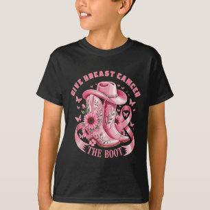 Give Breast Cancer The Boot Cowgirl Cancer Awarene T-Shirt
