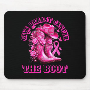 Give Breast Cancer The Boot Cowgirl Nk Ribbon West Mouse Mat