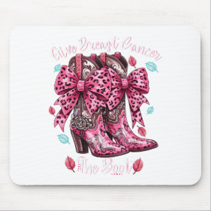 Give Breast Cancer The Boot Nk Cowgirl Western Tee Mouse Mat