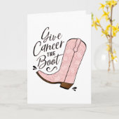 Give Cancer the Boot Breast Cancer Awareness Card (Yellow Flower)