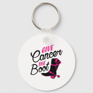 Give Cancer The Boot Breast Cancer Awareness Key Ring