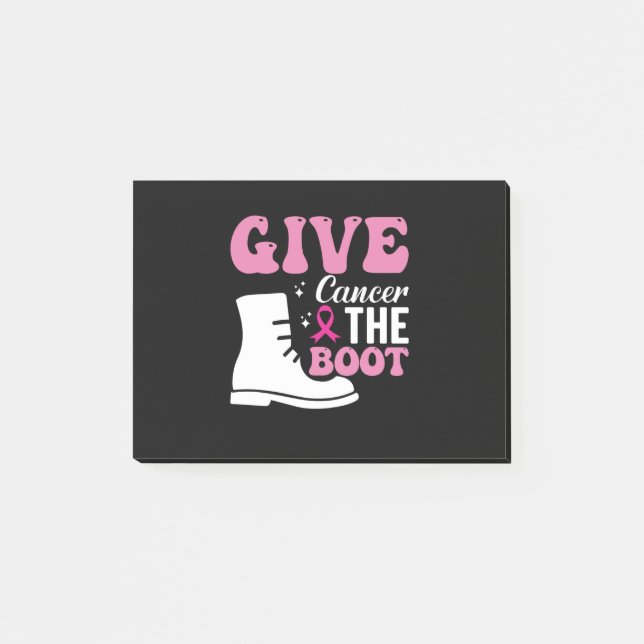 give cancer the boot breast cancer awareness post-it notes (Front)